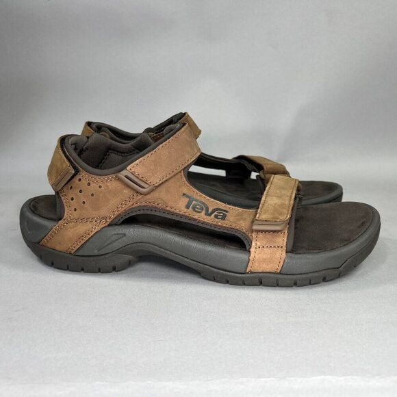 Teva Marston Sandals Men's Size 8 Brown Leather River Active Sport Sandals - Picture 1 of 12
